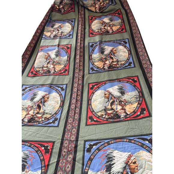 Native American Chief 100% Cotton "Native Spirit" Fabric Bald Eagle By the Yard - Picture 1 of 6